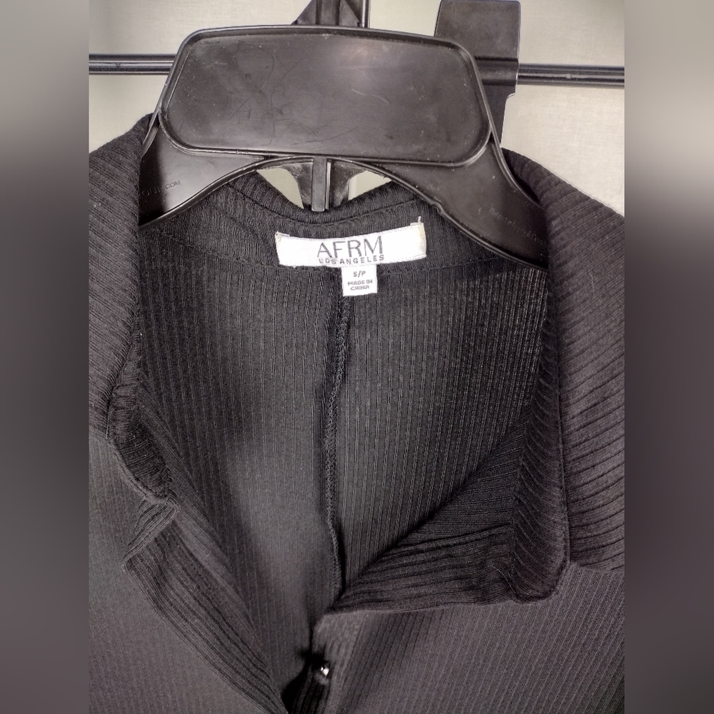 AFRM Black Short Sleeve Button Front Dress Size Small (4-6) NWT - Picture 6 of 15